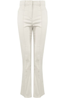 White Front Seam Bootcut Pants
