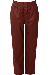 Wine PU Elasticated Waist Trousers