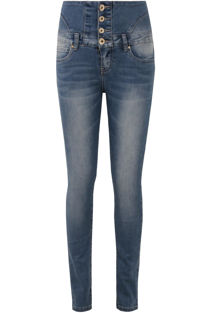 Blue Denim High Waisted Stretch Jeans