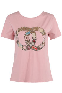 Sequin Trim Round Neck T Shirt