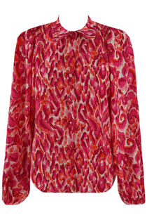 Fuchsia Printed Chiffon Blouse