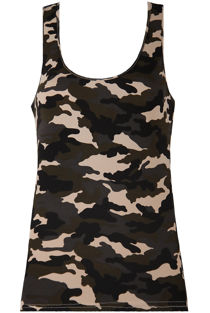 Green Camouflage Muscle Back Tops
