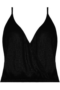 Black Cross Over Glittered Cami Tops