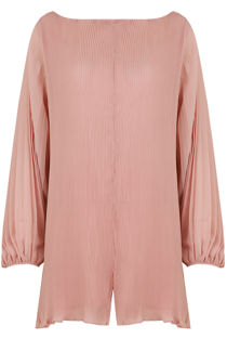 Rose Pleated Back Button Up Playsuit 