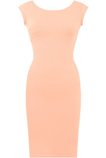 Rose Open Back Cap Sleeve Stretch Dress
