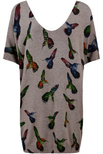 Taupe Humming Bird Print Jumpers