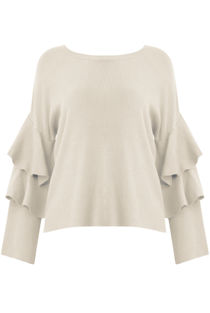 Cream Layered Sleeve Knitted Jumpers