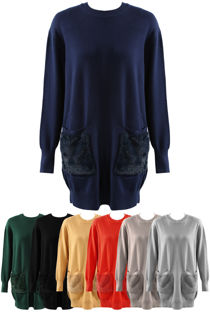 Fur Trim Pockets Oversize Jumper - Mixed Colour Pack