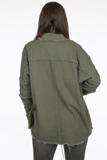 Oversized Denim Khaki Shacket