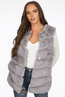 Grey Layer Fur Gilet