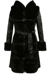PU Fur Trim Coat