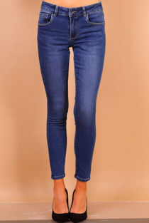 Light Blue Front Button Up Denim Skinny Jeans