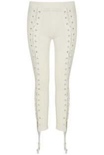 White Lace Up Leggings