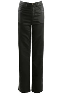 Black Metallic Wide Leg Trouser
