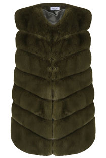 Khaki Layer Fur Gilet