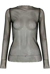 Black Fishnet Long Sleeves Top