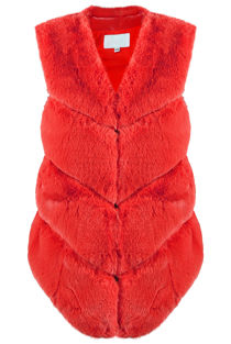 Red Luxury Faux Fur Gilet