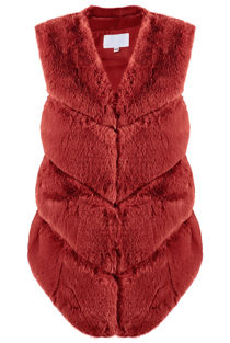 Wine Luxury Faux Fur Gilet