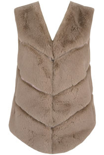 Taupe Luxury Faux Fur Gilet