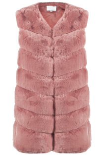 Rose Luxury Long Faux Fur Gilet