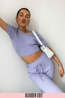 Lilac Sleeve Boxy Loungewear set