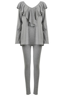 Grey Pleated Jersey Loungewear