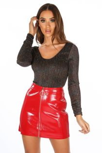 Multi-Coloured Lurex Long Sleeve Bodysuit