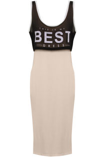  Contrast Colour Printed Midi Dress