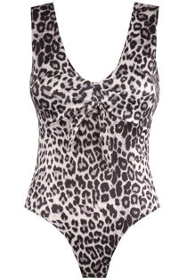White Leopard Print Bodysuit