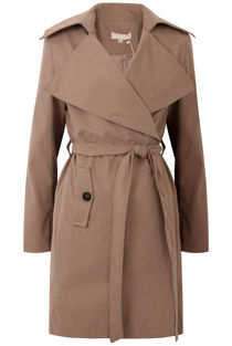 Beige Belt Wrap Duster Overcoat
