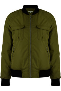 Khaki Cargo Pockets Bomber Jacket 