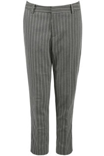 Grey Contrast Striped Tailored Trousers