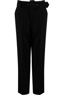 Black Tailored Belted Pants 