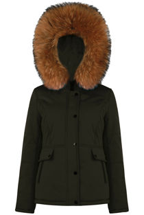 Khaki Padded Parka with Golden Fur