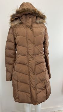 Golden Fur Hood Long Parka Coat 