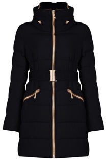 Navy Padded High Neck Puffer Jacket 