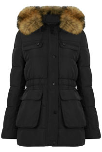 Black Layered Quilted Parka Jacket