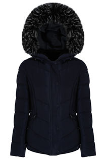 Navy Faux Fur Hood Khaki Puffer Jackets