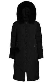Long Puffer Fur Trim Jacket 