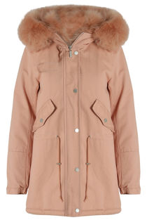 Rose Fur Lined Parka Coat