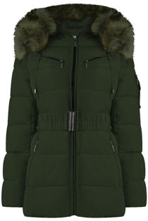 Khaki Quilted Puffer Jackets
