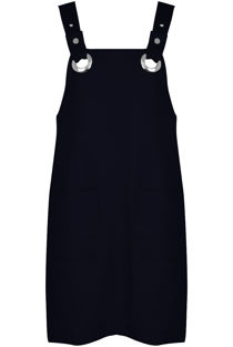 Black O Ring Dungaree Dress