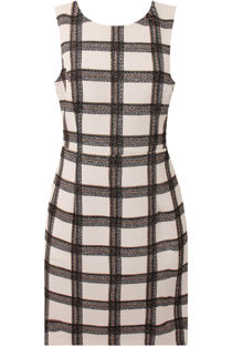 Cream Check Print Day Dress 