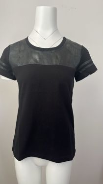 Black T Shirt With PU Patch