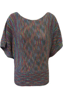 Multicolour Fine Knit Bat Wing Jumper 