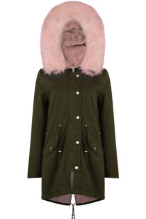 Rose Fur Line Khaki Parka