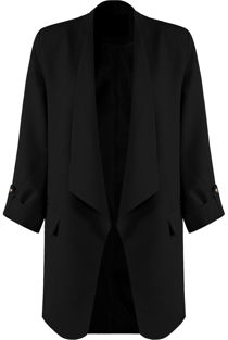 Tailored Waterfall Black Blazer