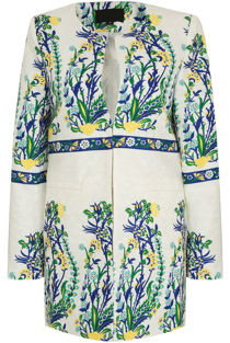 White Printed Blazer