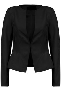 Black Collarless Blazer 