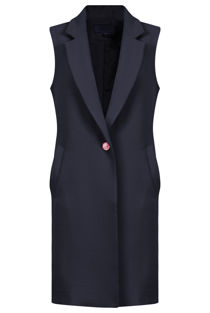 Navy Tailored Double Breast Gilet Coats